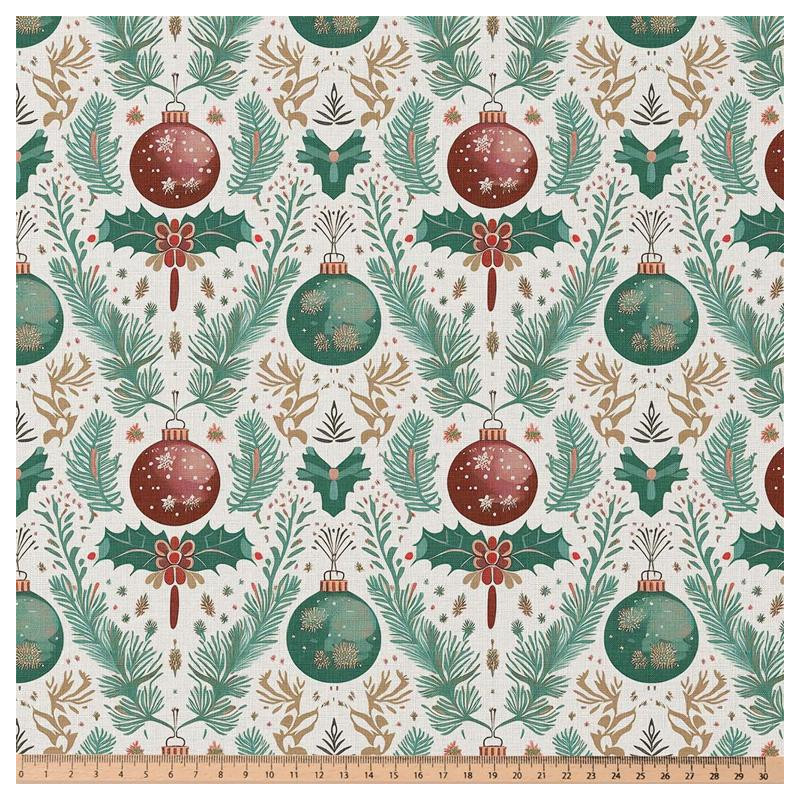 Printed Cotton BOLZANO White / Green